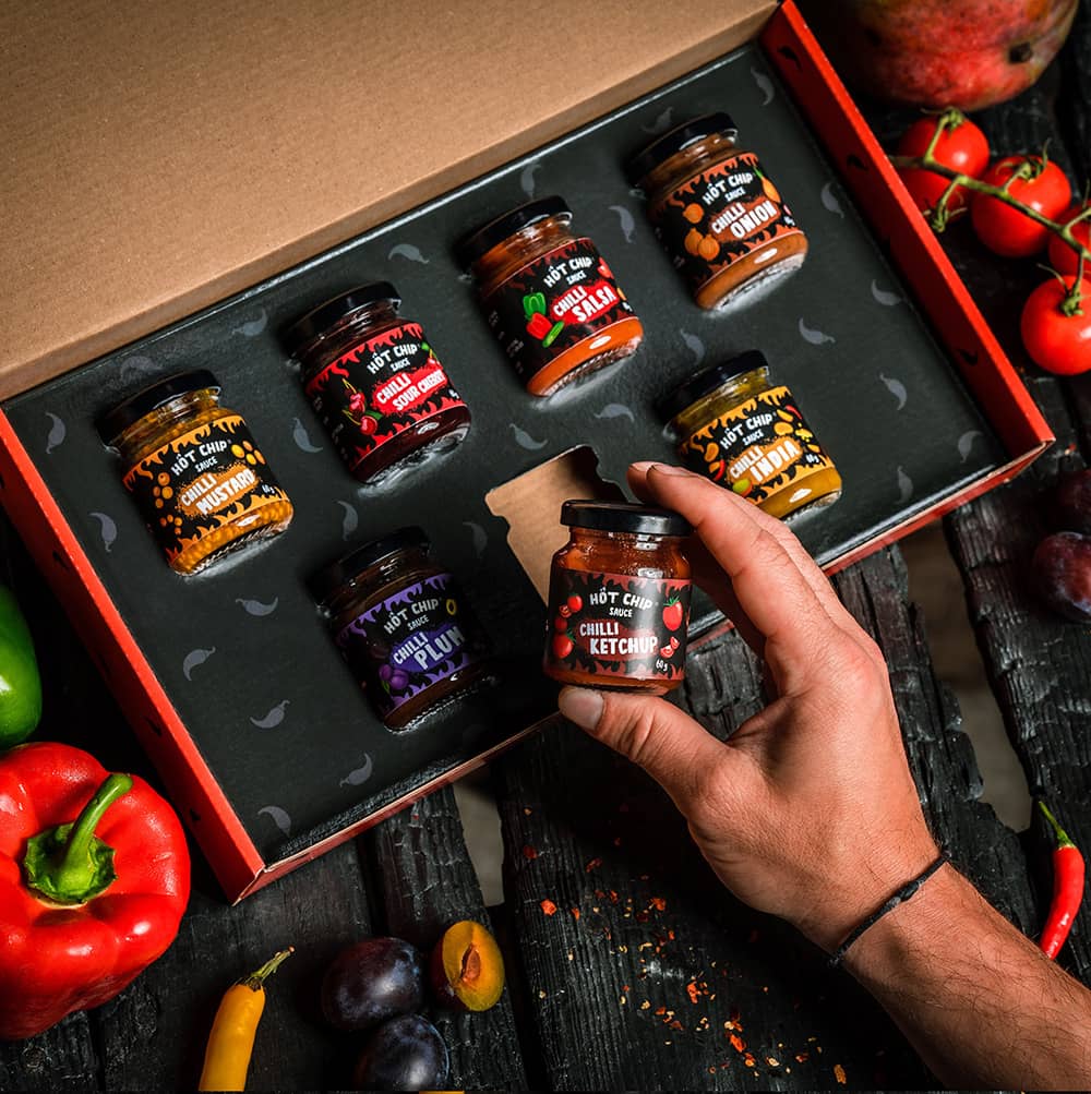  Hot Chip Chili Sauce Tasting Box