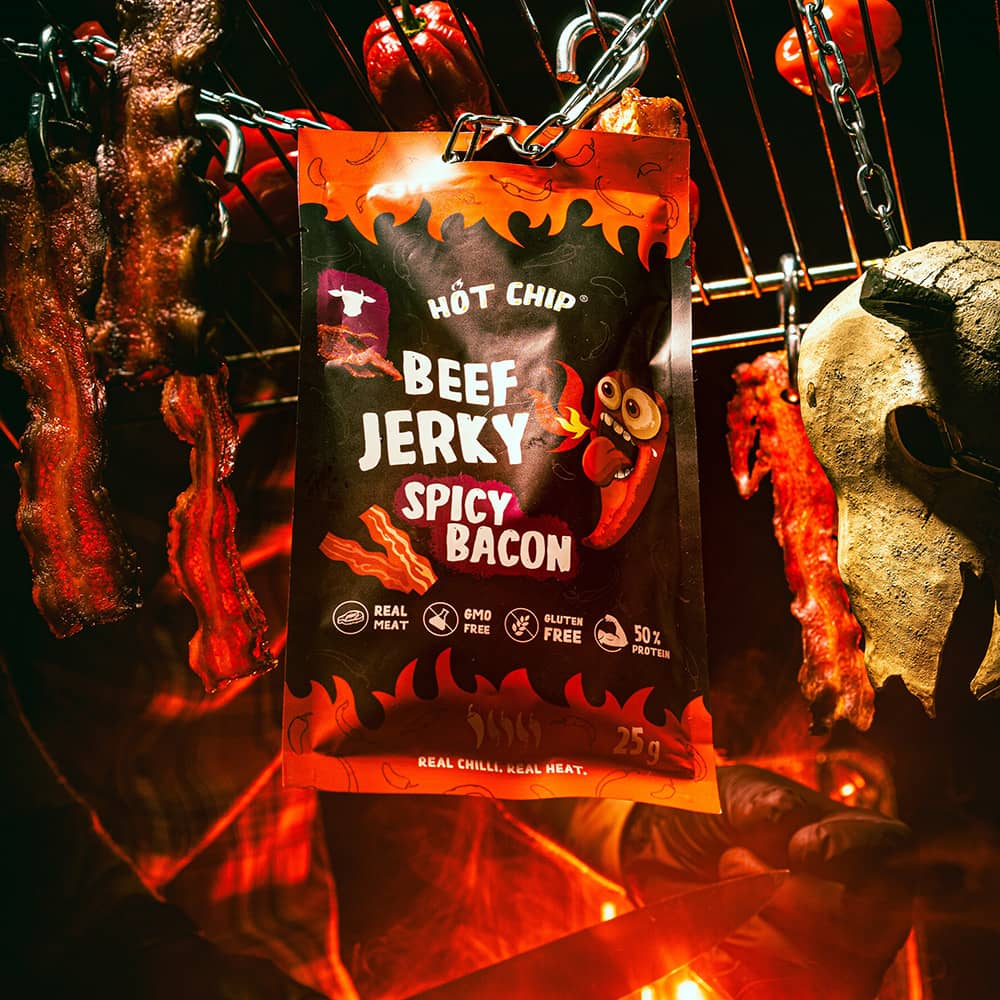 Hot Chip Beef Jerky Spicy Bacon 25g
