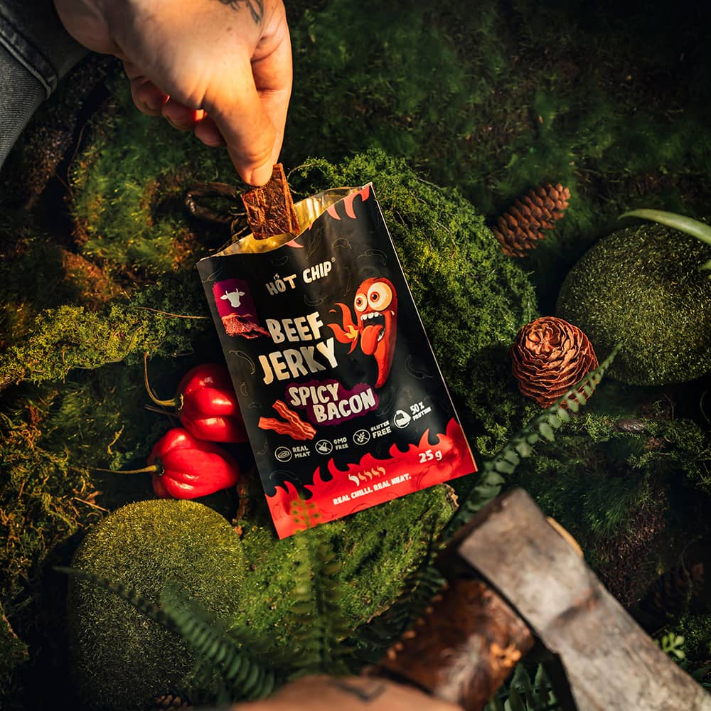 Hot Chip Beef Jerky Spicy Bacon 25g