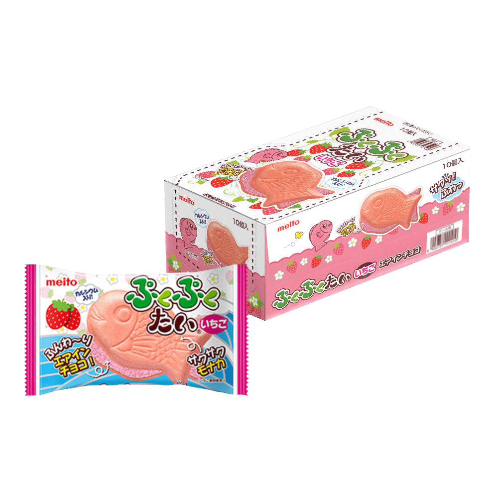 Meito Puku Puku Strawberry Fish Cookie Japan 16g